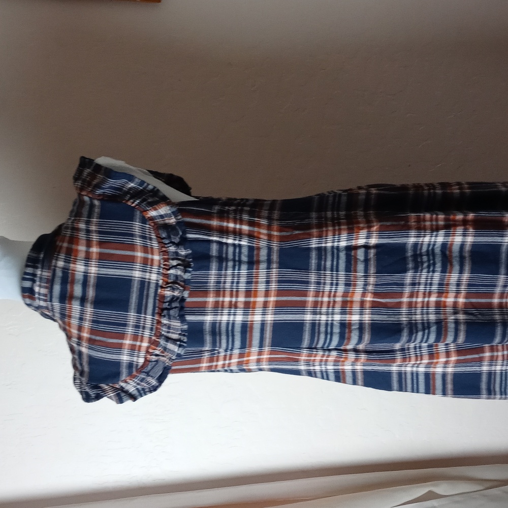Universal Thread Blue and Brown Plaid Dress - Picture 5 of 7